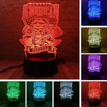 American Chopper Figma Model 3D Illusion LED Nightlight 7 Colorful Flash Light Desk Lamp Motorbike Skull Figure Toys
American Chopper Figma Model 3D Illusion LED Nightlight 7 Colorful Flash Light Desk Lamp Motorbike Skull Figure Toys