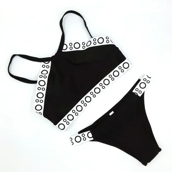 New Cute Halter Neck Bikini Set Women Push Up Swimwear Splicing Letter Padded Swimsuit Bathing Suit Beachwear Sexy Biquini Black
New Cute Halter Neck Bikini Set Women Push Up Swimwear Splicing Letter Padded Swimsuit Bathing Suit Beachwear Sexy Biquini Black