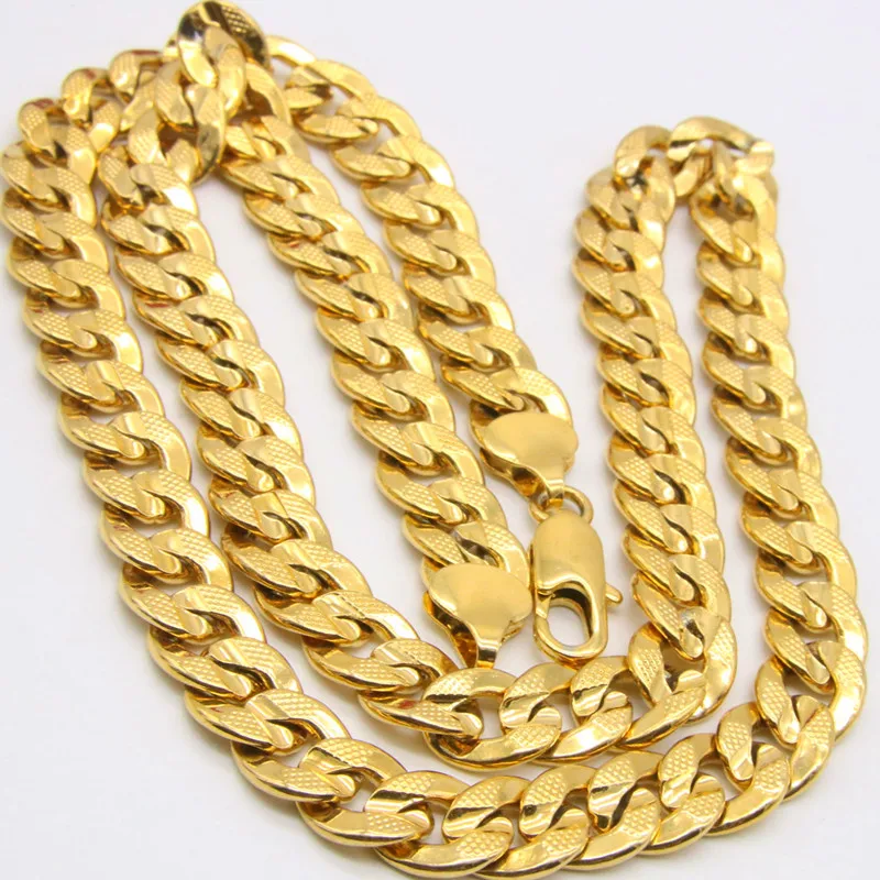 Embossing Solid Necklace Yellow Gold Filled Chain Necklace Womens Mens Collier Fashion Curb Chain Link
Embossing Solid Necklace Yellow Gold Filled Chain Necklace Womens Mens Collier Fashion Curb Chain Link