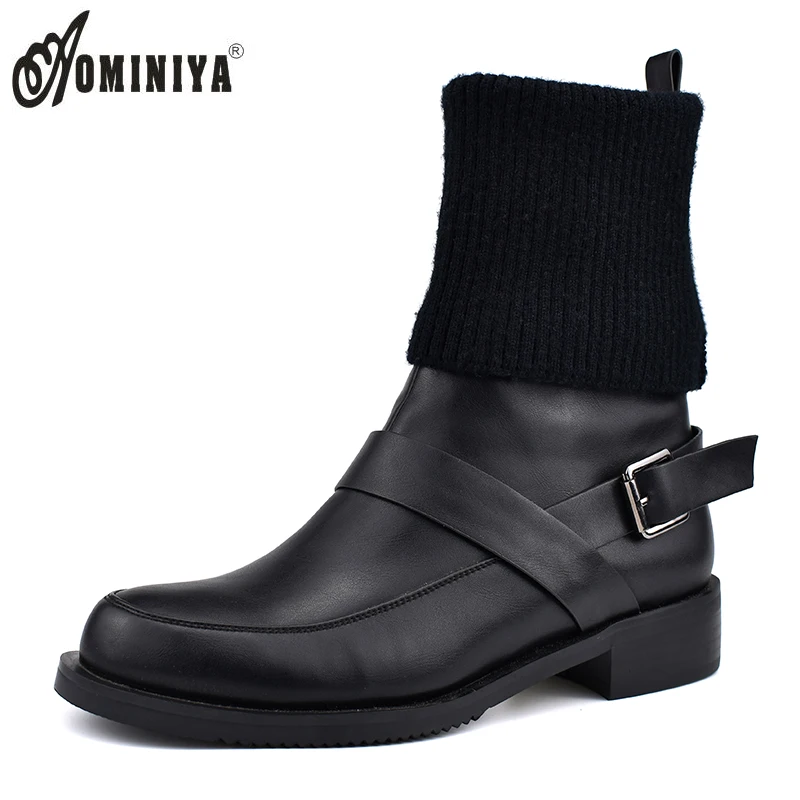 Ominiya Turned-over Edge Women Boots Warm Plush Fashion Knitting Ankle Boots Comfortable Square Heel Slip On Autumn Winter Boots
Ominiya Turned-over Edge Women Boots Warm Plush Fashion Knitting Ankle Boots Comfortable Square Heel Slip On Autumn Winter Boots