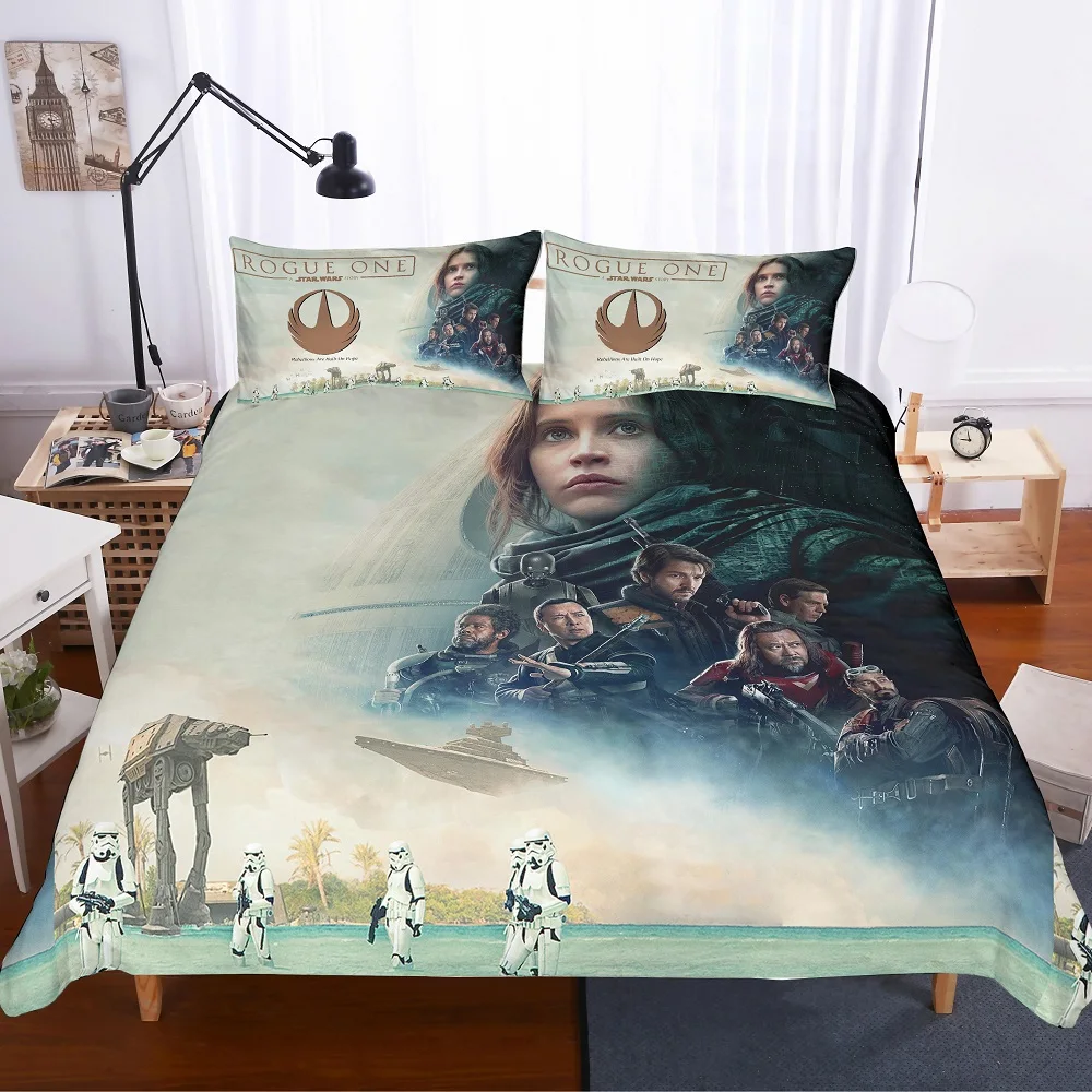 Star Wars Duvet Cover Set 3D Rogue One Various Character Print White/Blue Bedding Set 3 Pieces with 2 Pillowcase Home Textiles
Star Wars Duvet Cover Set 3D Rogue One Various Character Print White/Blue Bedding Set 3 Pieces with 2 Pillowcase Home Textiles