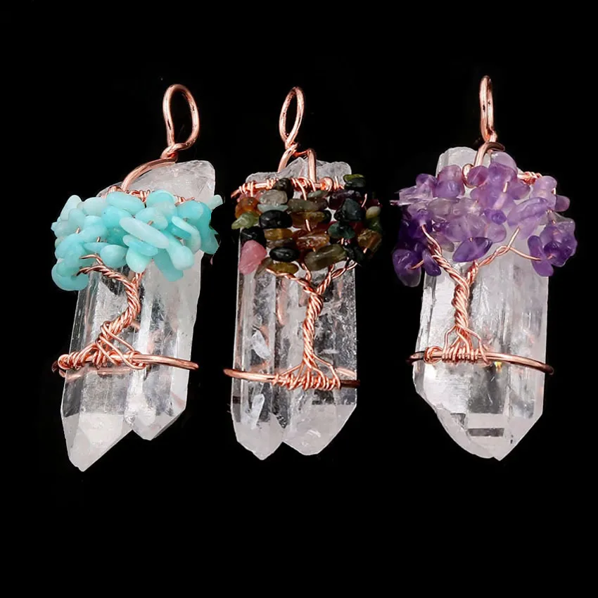 Handmade Wrapped Quartz Stone Pendant Tree Shape Healing Reiki Stone Natural White Crystal Amethysts Tourmalines Quartz Pendants
Handmade Wrapped Quartz Stone Pendant Tree Shape Healing Reiki Stone Natural White Crystal Amethysts Tourmalines Quartz Pendants