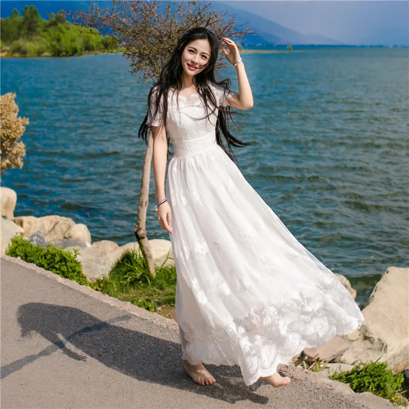 White Lace Crochet Dress Women Beach Wear 2019 Vintage O Neck Short Sleeve Embroidery Hollow Out Holiday Beach Dresses
White Lace Crochet Dress Women Beach Wear 2019 Vintage O Neck Short Sleeve Embroidery Hollow Out Holiday Beach Dresses