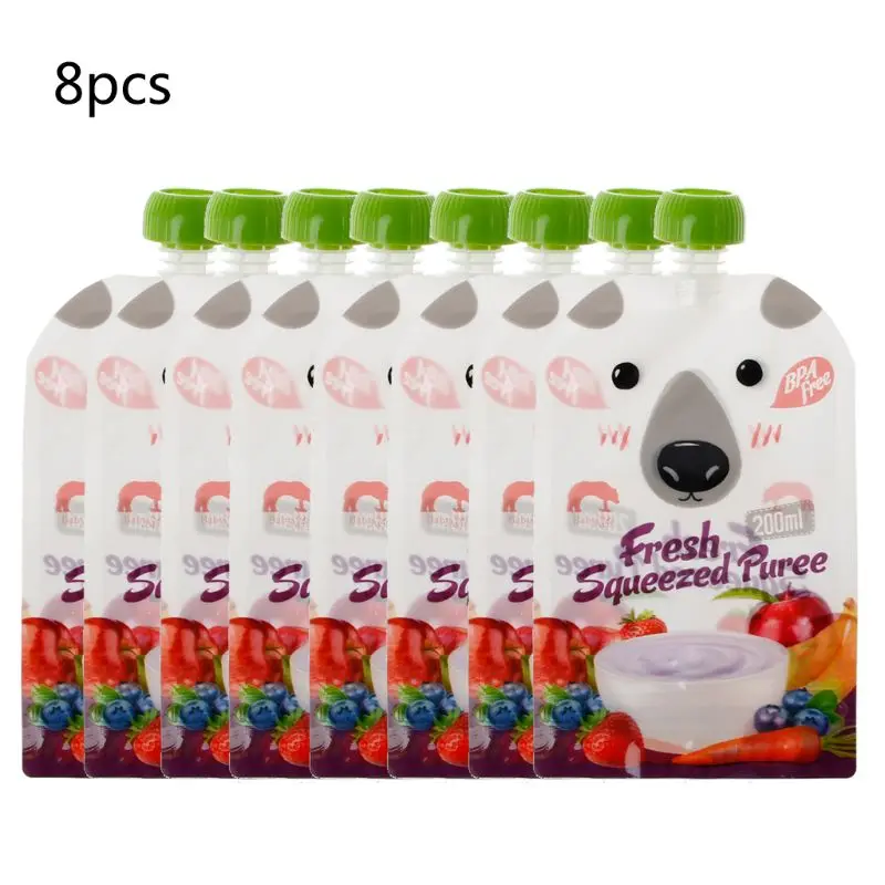 High Quality Resealable Fresh Squeezed Pouches Practical Baby Weaning Food Puree Reusable Squeeze For Newborn Baby Food Bag
High Quality Resealable Fresh Squeezed Pouches Practical Baby Weaning Food Puree Reusable Squeeze For Newborn Baby Food Bag