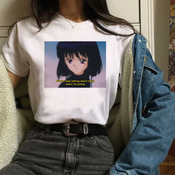 Summer Short-sleeved Harajuku Ulzzang Cute Female T-shirt Cartoon Sailor Moon Pls Stop Talking about Meth When I Am Eating Tees
Summer Short-sleeved Harajuku Ulzzang Cute Female T-shirt Cartoon Sailor Moon Pls Stop Talking about Meth When I Am Eating Tees