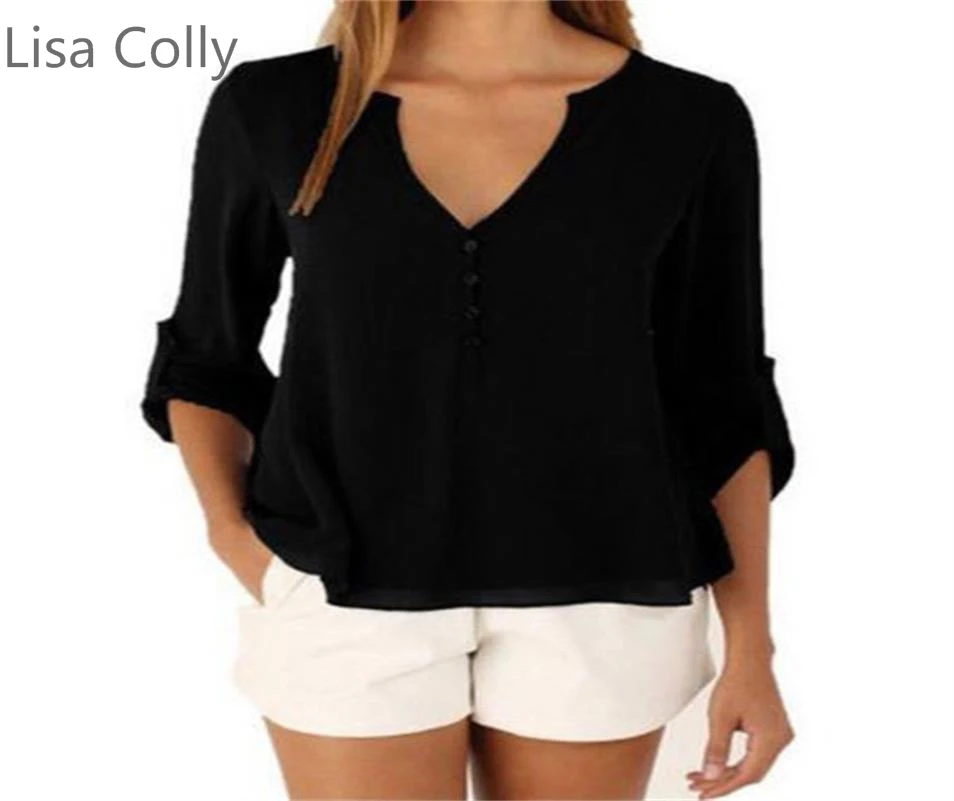 Lisa Colly Women Shirts New Collar Half Sleeve Shirt Women Casual Chiffion Blouses Tops
Lisa Colly Women Shirts New Collar Half Sleeve Shirt Women Casual Chiffion Blouses Tops