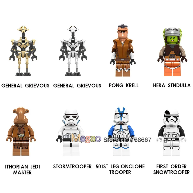 Legoing Star Wars General Grievous Pong Krell Hera Standulla Jedi Master Storm Snowtrooper clone trooper Building Blocks Toys
Legoing Star Wars General Grievous Pong Krell Hera Standulla Jedi Master Storm Snowtrooper clone trooper Building Blocks Toys