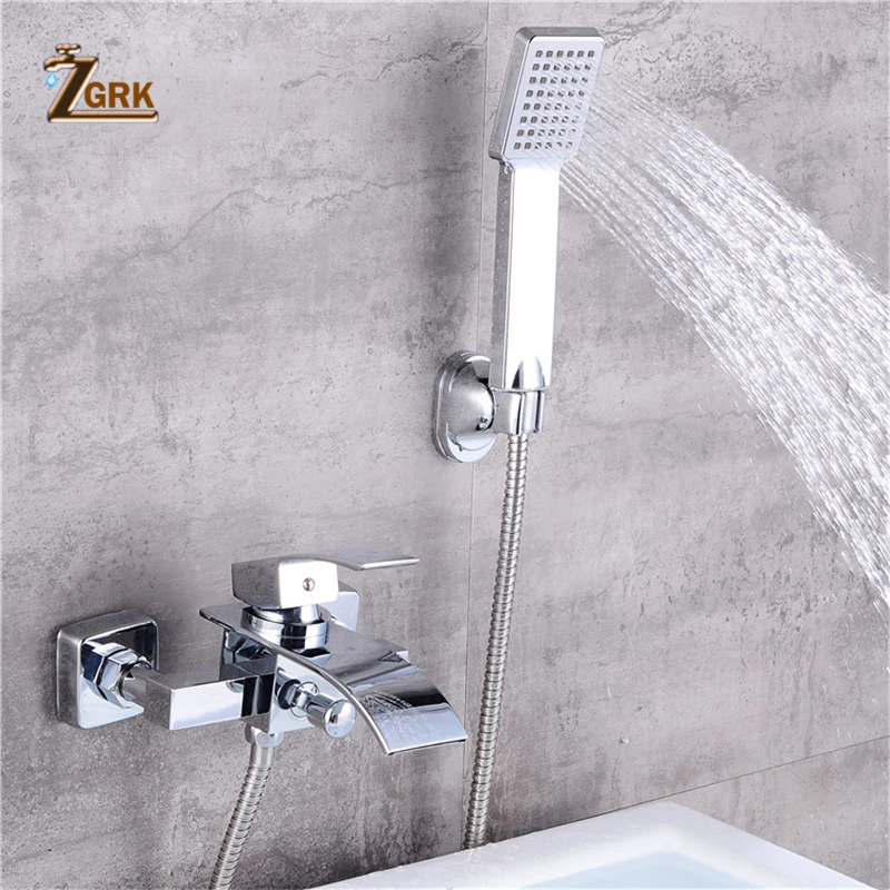ZGRK Bathtub Faucets Chrome Bath Shower Set Waterfall Bathtub Mixer Tap Dual Contral Shower Wall Mounted For Bathroom
ZGRK Bathtub Faucets Chrome Bath Shower Set Waterfall Bathtub Mixer Tap Dual Contral Shower Wall Mounted For Bathroom