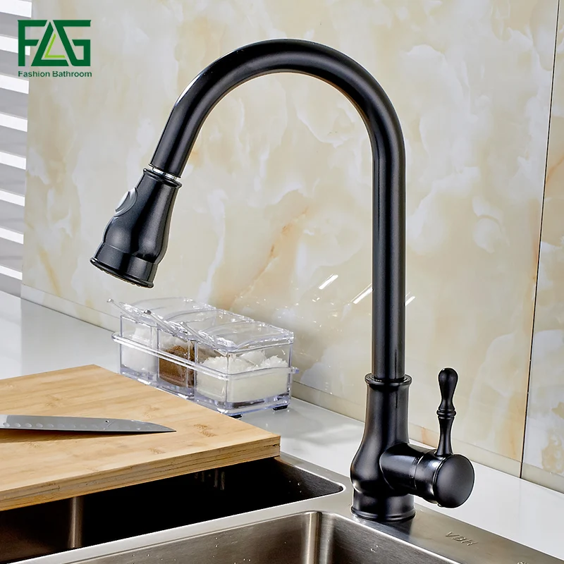 FLG black painting Spring PullDown Kitchen Faucet with Single Spouts & Handheld Shower Kitchen Mixer Tap
FLG black painting Spring PullDown Kitchen Faucet with Single Spouts & Handheld Shower Kitchen Mixer Tap