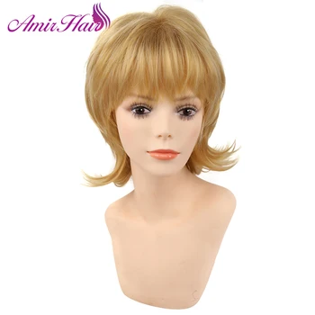 Amir Hair short blonde wig synthetic fake hair for Women bob style with bangs wigs 
Amir Hair short blonde wig synthetic fake hair for Women bob style with bangs wigs