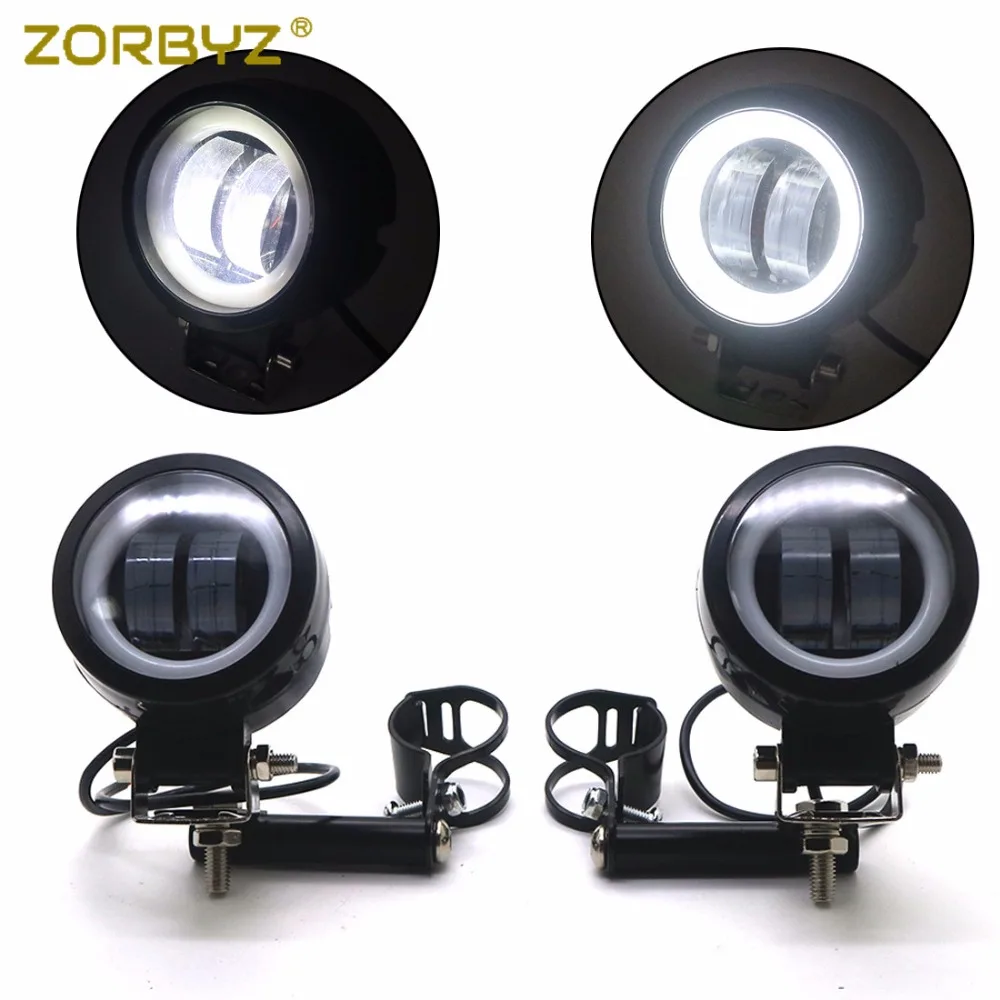 ZORBYZ Motorcycle LED Angel Eye Passing Spot Fog Light with 33-43mm Fork Tube Bar Brackets For Harley Honda Suzuki Custom
ZORBYZ Motorcycle LED Angel Eye Passing Spot Fog Light with 33-43mm Fork Tube Bar Brackets For Harley Honda Suzuki Custom
