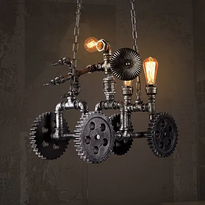 Iron Water Pipe Loft Style Pendant Lights Wooden Gear Droplight Creative Hanglamp Fixtures For Bar Cafe Foyer Home Lightings
Iron Water Pipe Loft Style Pendant Lights Wooden Gear Droplight Creative Hanglamp Fixtures For Bar Cafe Foyer Home Lightings