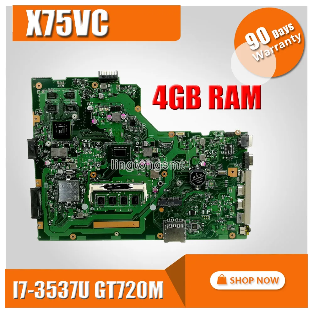 X75VC Laptop motherboard for ASUS X75VC X75VB X75VD X75V F75V Test original mainboard 4G RAM I7-3537U CPU GT720M
X75VC Laptop motherboard for ASUS X75VC X75VB X75VD X75V F75V Test original mainboard 4G RAM I7-3537U CPU GT720M
