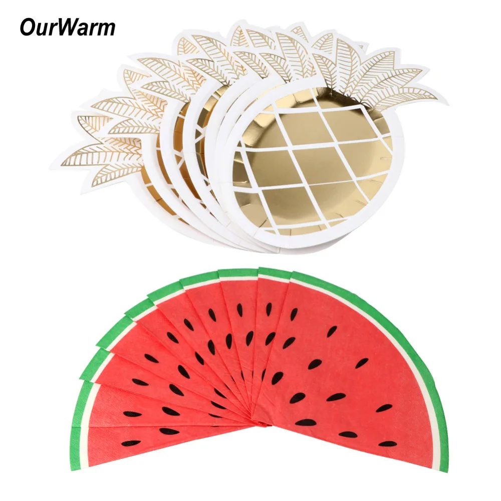 OurWarm Hawaiian Pineapple Party Plate Watermelon Paper Napkins Flamingo Straws Hawaii Luau Birthday Summer Beach Party Decor
OurWarm Hawaiian Pineapple Party Plate Watermelon Paper Napkins Flamingo Straws Hawaii Luau Birthday Summer Beach Party Decor
