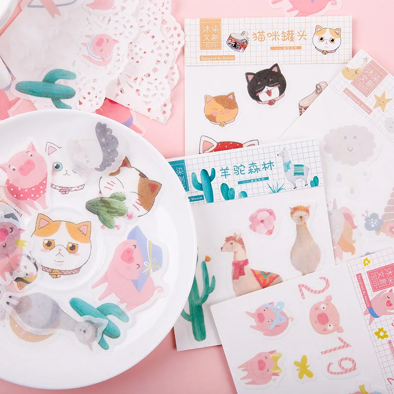 40Pcs Cute Cats Pigs Alpaca Cartoon Stickers Kawaii Animals Print Paper Stickers Kids DIY Diary Scrapbook Decoration Stickers
40Pcs Cute Cats Pigs Alpaca Cartoon Stickers Kawaii Animals Print Paper Stickers Kids DIY Diary Scrapbook Decoration Stickers
