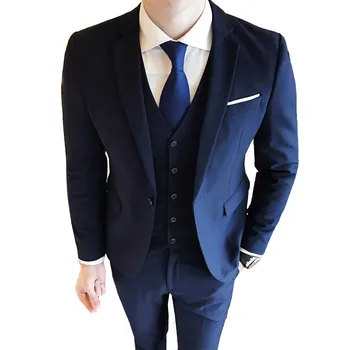 Classic suit 3 piece suit jacket vest pants business gentleman groom wedding dress suit feast black men's slim suits
Classic suit 3 piece suit jacket vest pants business gentleman groom wedding dress suit feast black men's slim suits