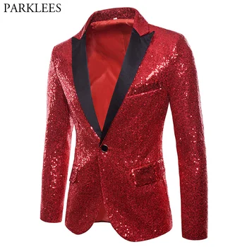 Shiny Red Sequin Blazer Jacket Men 2018 Brand New Slim Fit One Button Dress Blazers Men Prom Wedding Party Suit Jacket For Men
Shiny Red Sequin Blazer Jacket Men 2018 Brand New Slim Fit One Button Dress Blazers Men Prom Wedding Party Suit Jacket For Men
