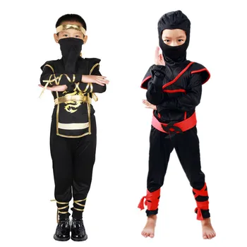 

Children's day hot black Ninja carnival Costumes Halloween Party Boys Girls Warrior Stealth Children Cosplay Assassin Costume