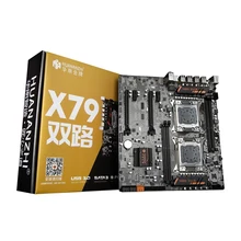 Huananzhi x79 cpu dupla placa-mãe lga 2011 E-ATX usb3.0 sata3 pci-e nvme com processador xeon duplo(China)