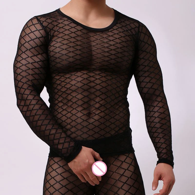 Sexy Men Diamond Transparent Long Sleeve Sleepwear Mesh See Through Sexy O-neck Underwear Gay Sexy Sleepwear
Sexy Men Diamond Transparent Long Sleeve Sleepwear Mesh See Through Sexy O-neck Underwear Gay Sexy Sleepwear