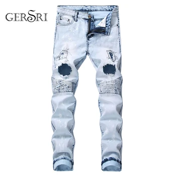 Gersri 2020 Fashion Designer Men Jeans Blue Color Hole Cotton Denim Pants Ripped Jeans For Men Patch Design Classical Jeans
Gersri 2020 Fashion Designer Men Jeans Blue Color Hole Cotton Denim Pants Ripped Jeans For Men Patch Design Classical Jeans