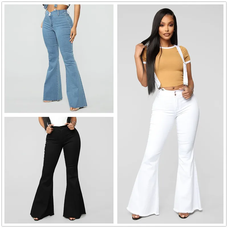 Blue Black White Fashion Women Girls Jeans Overalls with Flexible Straps Ripped Bell Bottom Denin Long Pants Full Length S--3XL
Blue Black White Fashion Women Girls Jeans Overalls with Flexible Straps Ripped Bell Bottom Denin Long Pants Full Length S--3XL