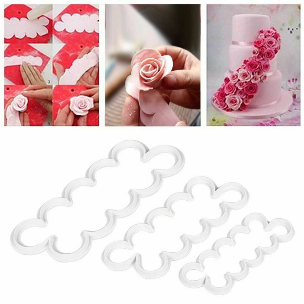 3pcs Cake Sugar Craft Easiest Rose Ever Cutter Cookie Cutter Fondant Decorating Tool Sugar Craft Rose Flower Moldel
3pcs Cake Sugar Craft Easiest Rose Ever Cutter Cookie Cutter Fondant Decorating Tool Sugar Craft Rose Flower Moldel