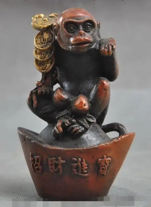 S03646 China fengshui bronze gilt Wealth RuYi money Coin yuanbao Monkey lucky Statue B0403
S03646 China fengshui bronze gilt Wealth RuYi money Coin yuanbao Monkey lucky Statue B0403