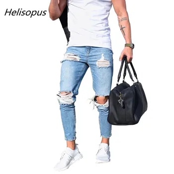Helisopus Men Denim Pants Holes Destroyed Stretchy Ripped Skinny Biker Slim Pencil Jeans
Helisopus Men Denim Pants Holes Destroyed Stretchy Ripped Skinny Biker Slim Pencil Jeans
