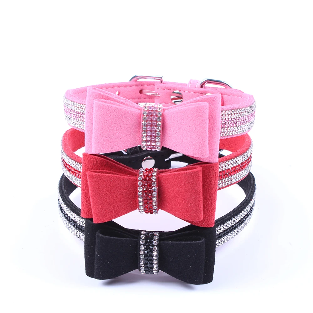 Small Pet Dog Cat Velvet PU Leather Collar Necklace With Bling Bow Pet Puppy Neck Strap 4 Sizes
Small Pet Dog Cat Velvet PU Leather Collar Necklace With Bling Bow Pet Puppy Neck Strap 4 Sizes