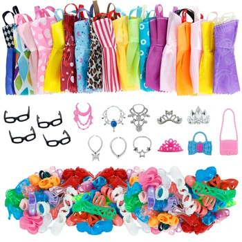 35 Pcs = 10x Fashion Dress + 10x Pair Shoes + 6x Necklaces +4x Glasses + 3x Crowns+2x Bags Clothes For Barbie Doll Best DIY Toy
35 Pcs = 10x Fashion Dress + 10x Pair Shoes + 6x Necklaces +4x Glasses + 3x Crowns+2x Bags Clothes For Barbie Doll Best DIY Toy