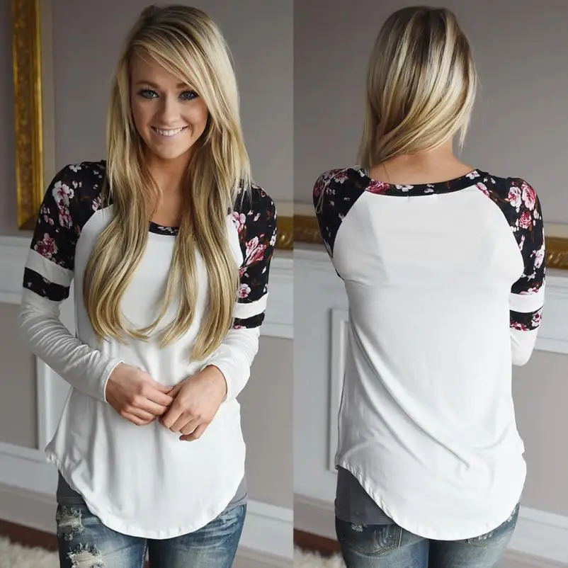 Quality Guarantee Cotton Blend Material Wo Floral Splice Printing Long Sleeve Round Neck Pullover Tops T Shirt vicky
Quality Guarantee Cotton Blend Material Wo Floral Splice Printing Long Sleeve Round Neck Pullover Tops T Shirt vicky