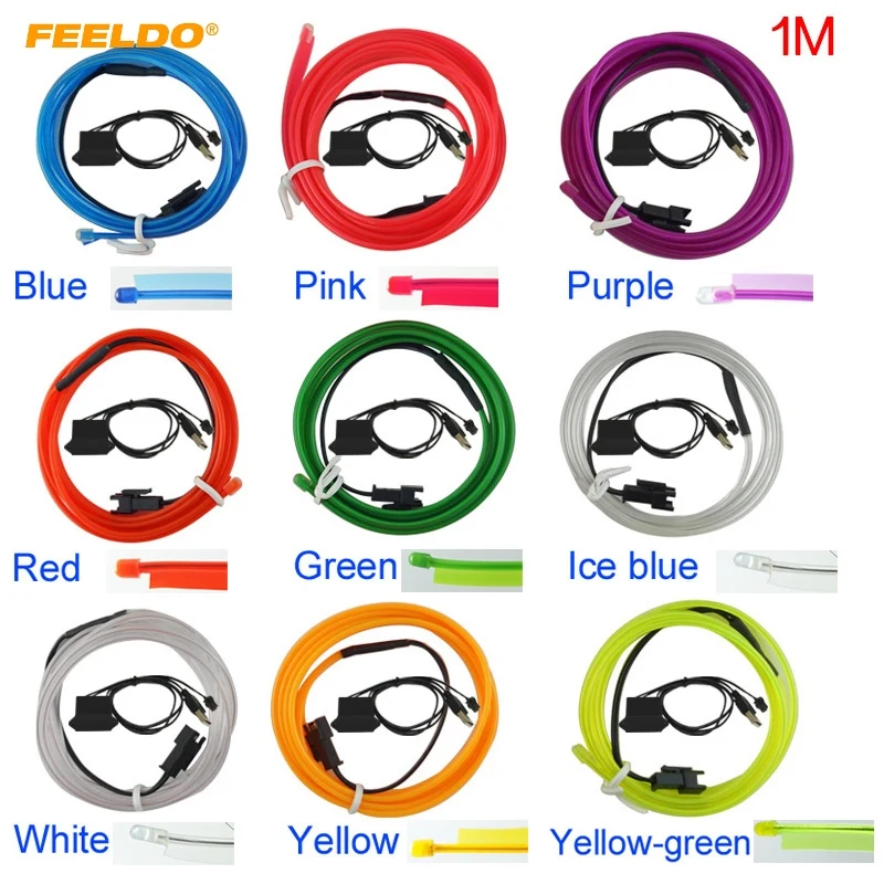 FEELDO 30Set 1M Car Flexible Moulding EL Neon Glow Lighting Rope Strip With Fin 12V USB Power Inverter 9-color Optional #AM5768
FEELDO 30Set 1M Car Flexible Moulding EL Neon Glow Lighting Rope Strip With Fin 12V USB Power Inverter 9-color Optional #AM5768