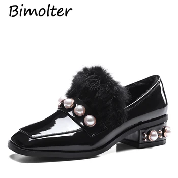 Bimolter Women Cow Leather Rabbit Fur Lining Winter Warm Shoes Fashion Sweet Pearl Med Heels Girls' Pumps Party Wedding LCEB010
Bimolter Women Cow Leather Rabbit Fur Lining Winter Warm Shoes Fashion Sweet Pearl Med Heels Girls' Pumps Party Wedding LCEB010