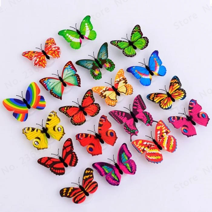 10 Pcs Colorful LED Light Butterfly Luminous Dragonfly Lights For Party Home Wedding Christmas Decoration Supplies Wall Lamp 10 Pcs Colorful LED Light Butterfly Luminous Dragonfly Lights For Party Home Wedding Christmas Decoration Supplies Wall Lamp