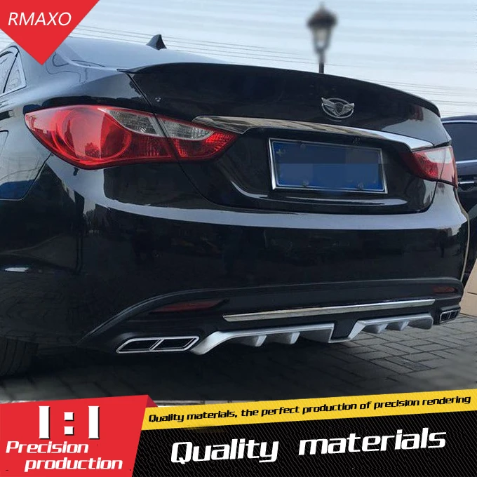 For Sonata Rear spoiler ABS Rear Bumper Diffuser Bumpers Protector For Sonata forte Body kit bumper rear lip rear spoiler 2016
For Sonata Rear spoiler ABS Rear Bumper Diffuser Bumpers Protector For Sonata forte Body kit bumper rear lip rear spoiler 2016