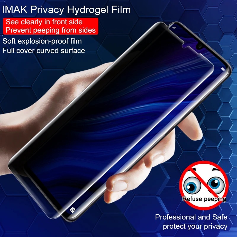 Privacy Hydrogel Film Support Ultrasound Fingerprint Recogniton for Huawei P30 Pro Soft explosion-proof Anti-Glare film
Privacy Hydrogel Film Support Ultrasound Fingerprint Recogniton for Huawei P30 Pro Soft explosion-proof Anti-Glare film