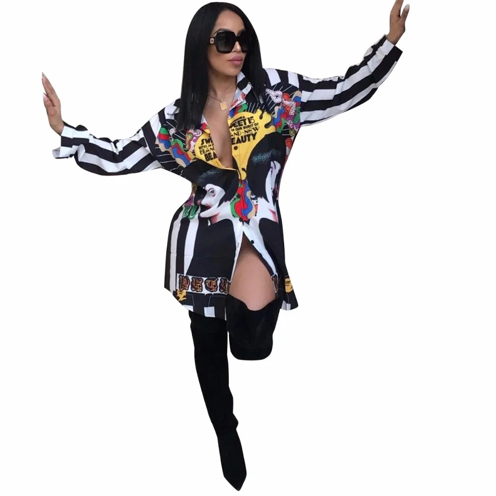Summer novelty print shirt dress long sleeve party night club dress loose vestidos femininos A7539L
Summer novelty print shirt dress long sleeve party night club dress loose vestidos femininos A7539L