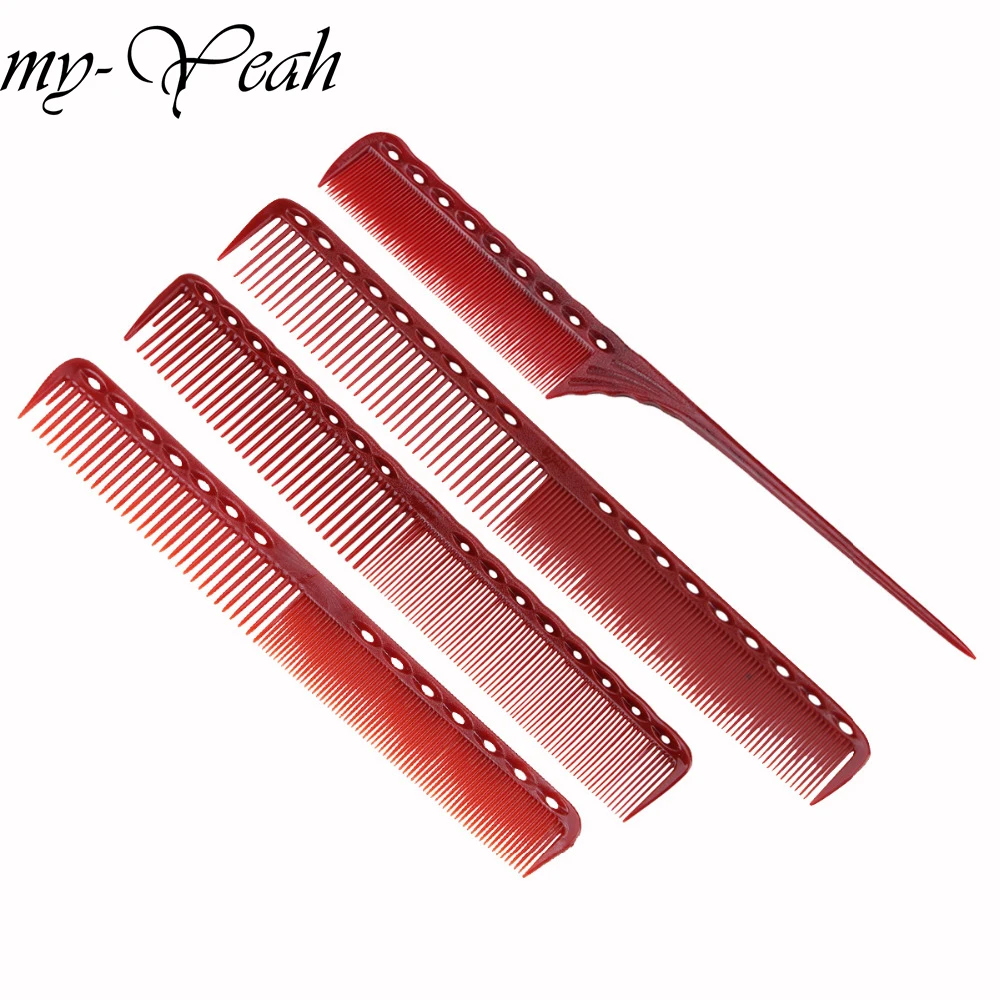 4pcs/set Anti-static Red Hairdressing Comb Detangling Platic Straightening Comb Barber Hair Different Design Combs Set
4pcs/set Anti-static Red Hairdressing Comb Detangling Platic Straightening Comb Barber Hair Different Design Combs Set