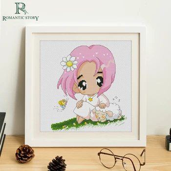 Romantic Story Young Girl and Little Sheep Pattern Needlework Cross Stitch Set by Starter Kit Beginners Home Decoration Art Wall
Romantic Story Young Girl and Little Sheep Pattern Needlework Cross Stitch Set by Starter Kit Beginners Home Decoration Art Wall
