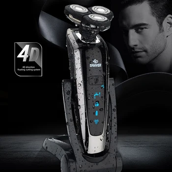 Wet Dry Mens Beard Trimmer 100-240V Rechargeable Electric Shaver 4D Triple Floating Blade Head Shaving Razor charging barbeador
Wet Dry Mens Beard Trimmer 100-240V Rechargeable Electric Shaver 4D Triple Floating Blade Head Shaving Razor charging barbeador