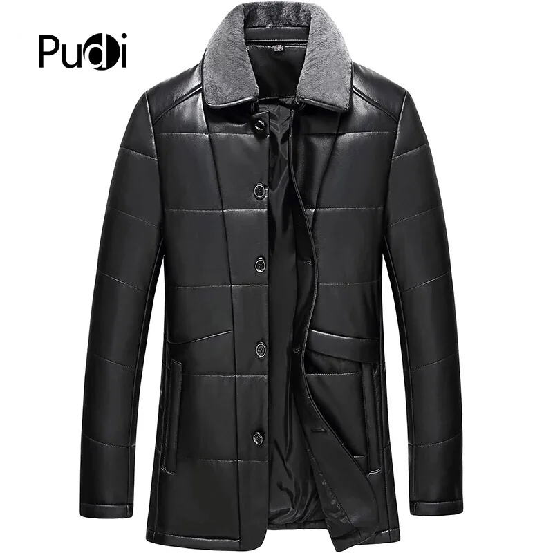 PUDI MT822 2018 Men new fashion sheep leather jackets feather down with sheep fur collar fall winter casual outwear
PUDI MT822 2018 Men new fashion sheep leather jackets feather down with sheep fur collar fall winter casual outwear