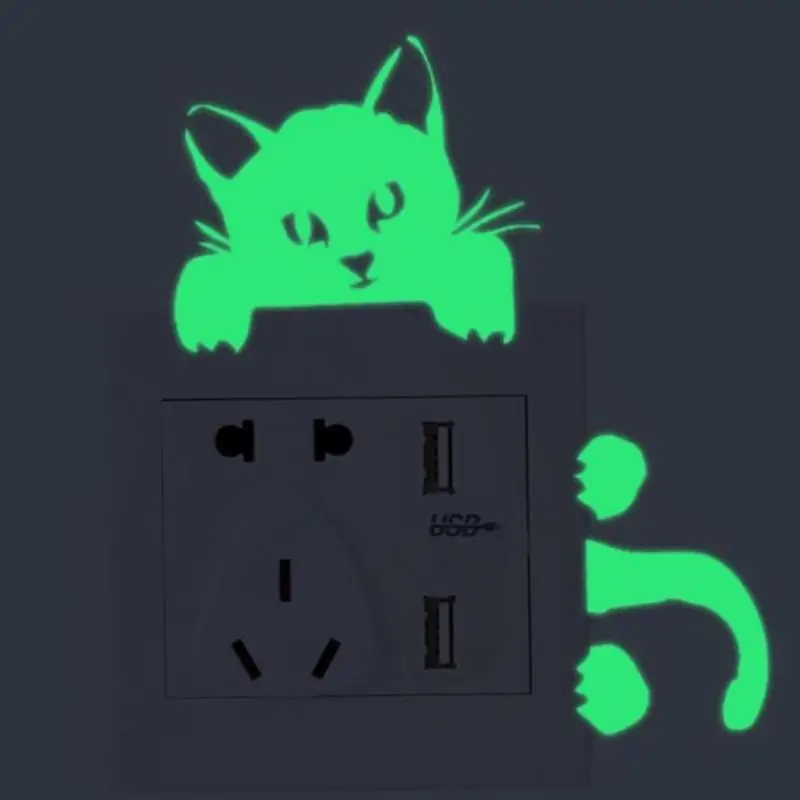 Luminous Switch Sticker Cat Glow in the Dark Wall Stickers for Kids Bedoom Decoration Home Decor Sticker Cat Decals Luminous Switch Sticker Cat Glow in the Dark Wall Stickers for Kids Bedoom Decoration Home Decor Sticker Cat Decals