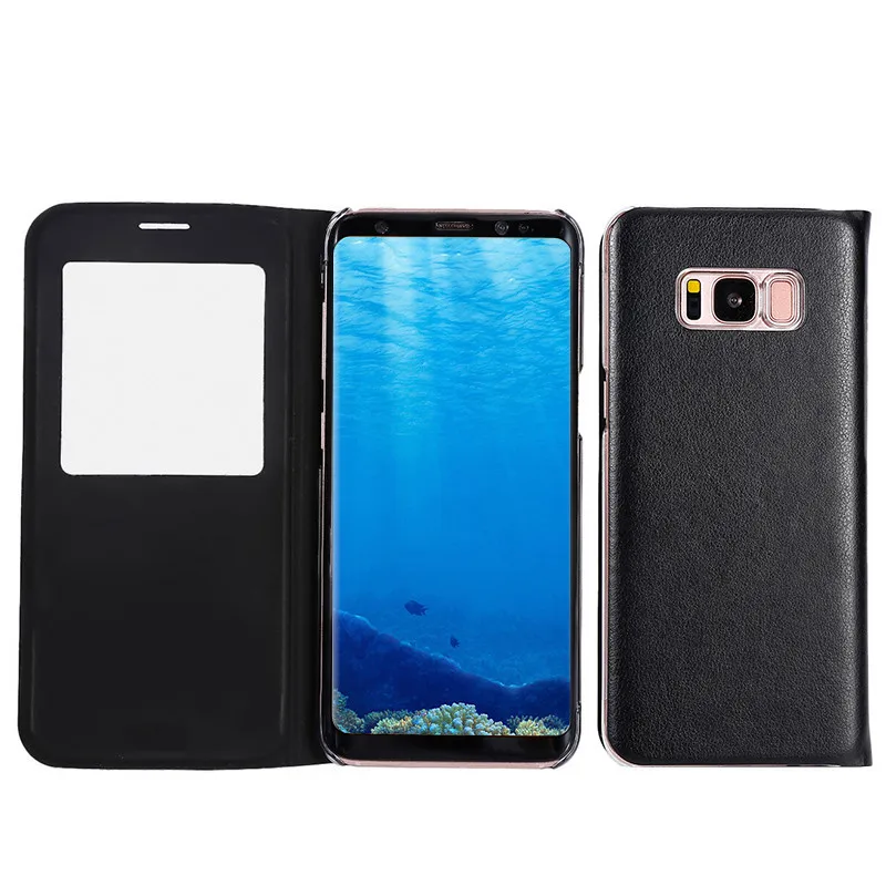 For Samsung S8/S8 Plus Stand Black Leather Wallet Cover View Window Leather Card Slot Flip Mobile Phone Case For Samsung Galaxy
For Samsung S8/S8 Plus Stand Black Leather Wallet Cover View Window Leather Card Slot Flip Mobile Phone Case For Samsung Galaxy