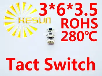 FREE SHIPPING 100PCS SMT 3X6X3.5MM Tactile Tact Push Button Micro Switch Momentary ROHS
FREE SHIPPING 100PCS SMT 3X6X3.5MM Tactile Tact Push Button Micro Switch Momentary ROHS