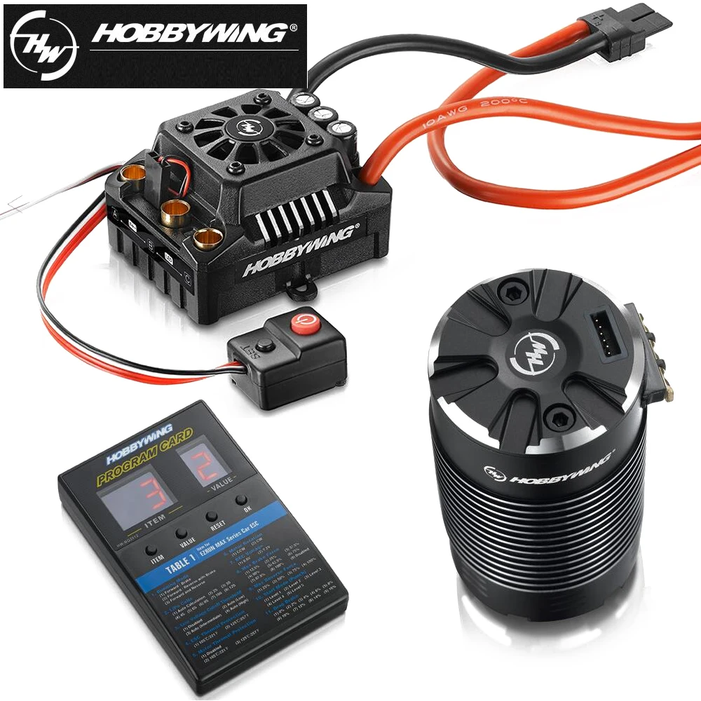 Hobbywing EzRun Max8 v3 150A Waterproof Brushless ESC T/TRX Plug+4268 KV2600 Motor+LED Programing Card For 1/8 RC Car Truck
Hobbywing EzRun Max8 v3 150A Waterproof Brushless ESC T/TRX Plug+4268 KV2600 Motor+LED Programing Card For 1/8 RC Car Truck