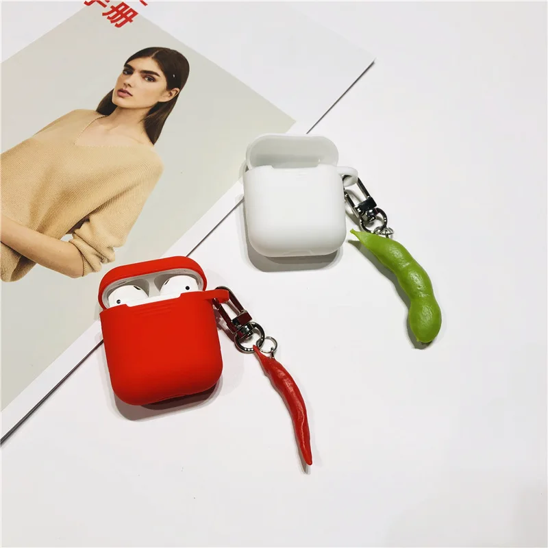 Cute Cartoon chili Keychain Silicone Case for Apple Airpods Case Protective Cover Bluetooth Earphone Case Key Ring Gifts
Cute Cartoon chili Keychain Silicone Case for Apple Airpods Case Protective Cover Bluetooth Earphone Case Key Ring Gifts