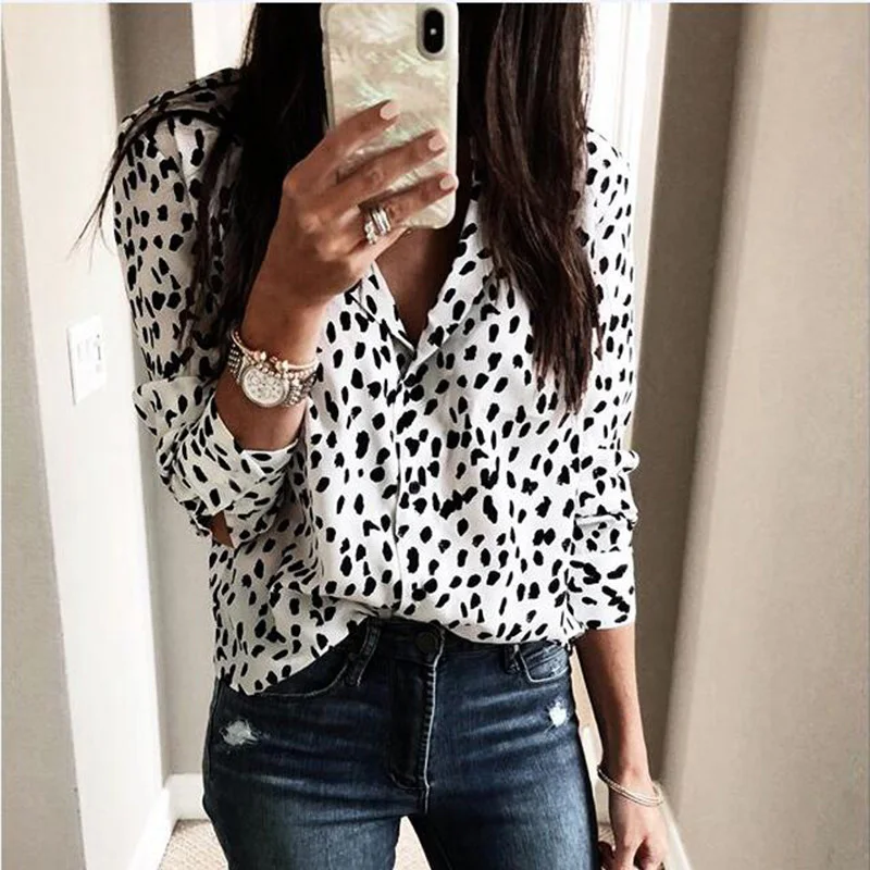 Fashion Women Long Sleeve Leopard Blouse V neck Shirt Ladies OL Party Top Dames Streetwear blusas femininas elegante
Fashion Women Long Sleeve Leopard Blouse V neck Shirt Ladies OL Party Top Dames Streetwear blusas femininas elegante