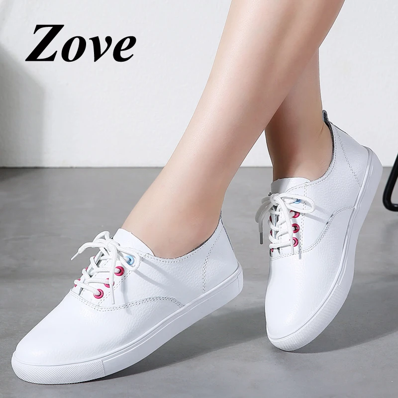 ZOVE Women Flat Shoes 2019 Summer Lace Up Casual Leather Shoes Ladies Girl Student White Moccasin Walking Driving Flats Sneakers
ZOVE Women Flat Shoes 2019 Summer Lace Up Casual Leather Shoes Ladies Girl Student White Moccasin Walking Driving Flats Sneakers