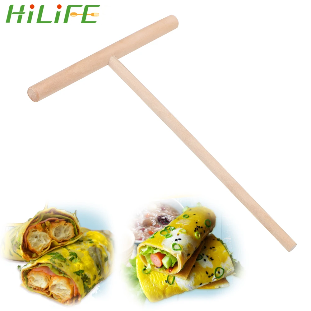 HILIFE Pancake Batter Spreader Stick Tool Wooden Home Kitchen Tools Chinese Specialty Crepe Maker | Дом и сад